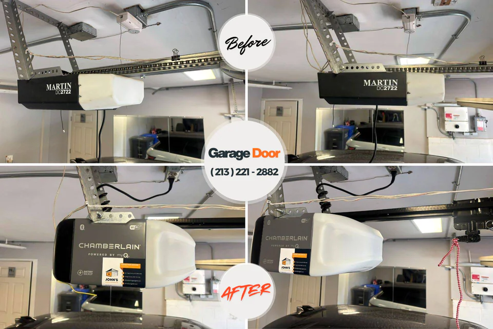 Before and after: garage door repair Franklin, ID
